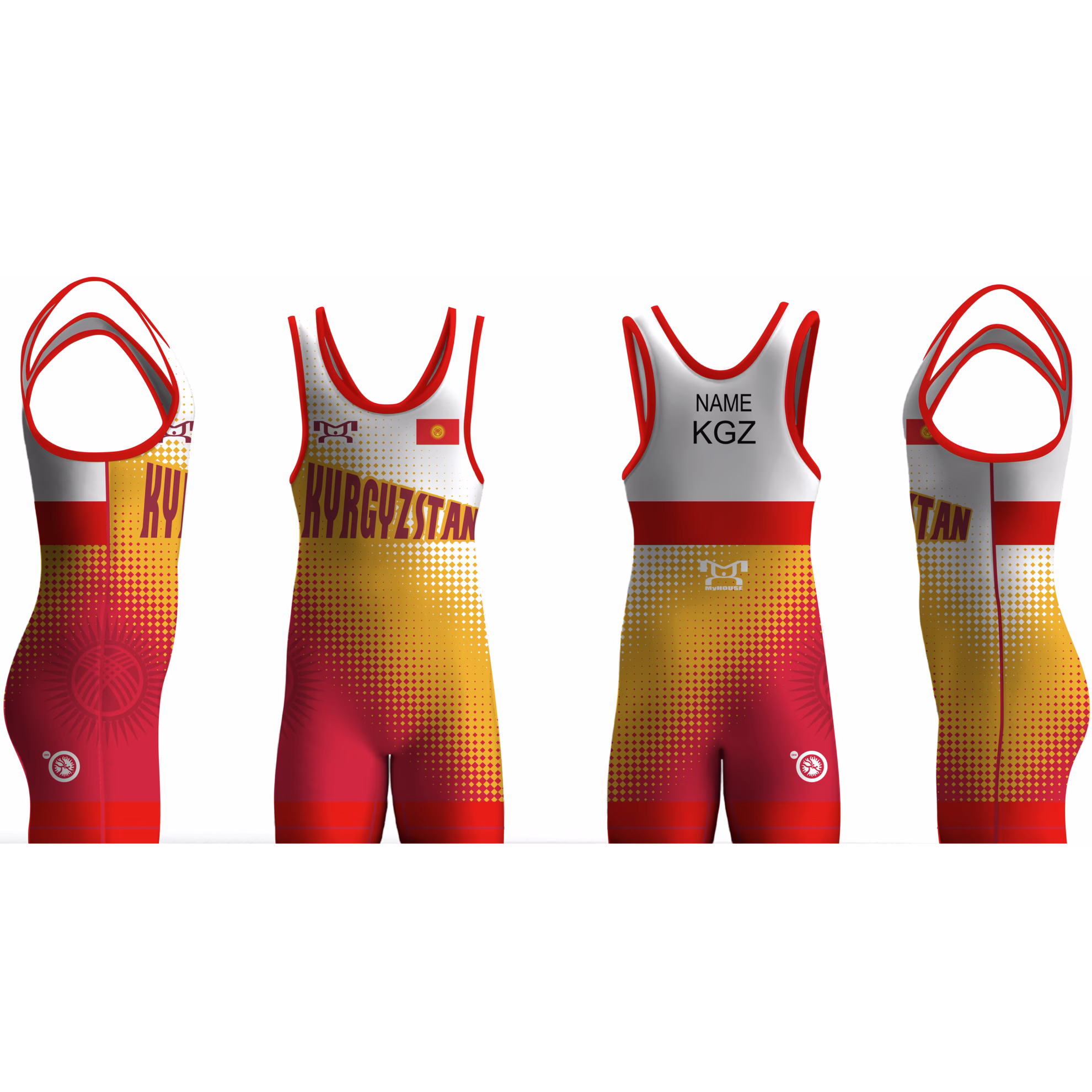 Kyrgyzstan UWW 2024 Red Freestyle Singlet (pre order)