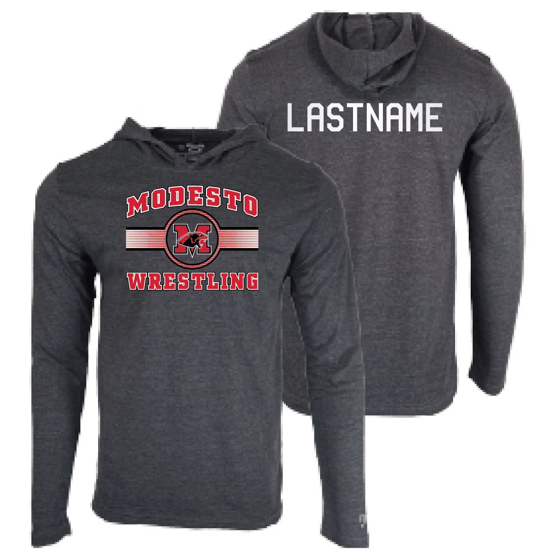 Modesto High School Custom Heat Press Long Sleeve Hoodie T-Shirt