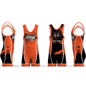 Raleigh Area Wrestling Orange Wolf Men’s Singlet 2026