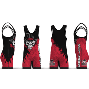 Outlaws Wrestling Club Red and Black 2026 Men's Singlet