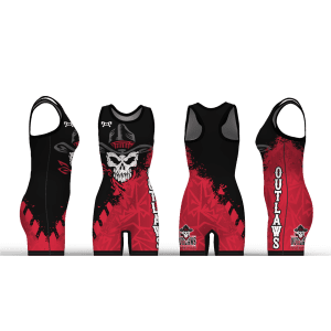 Outlaws Wrestling Club Red & Black Women's Racerback Singlet