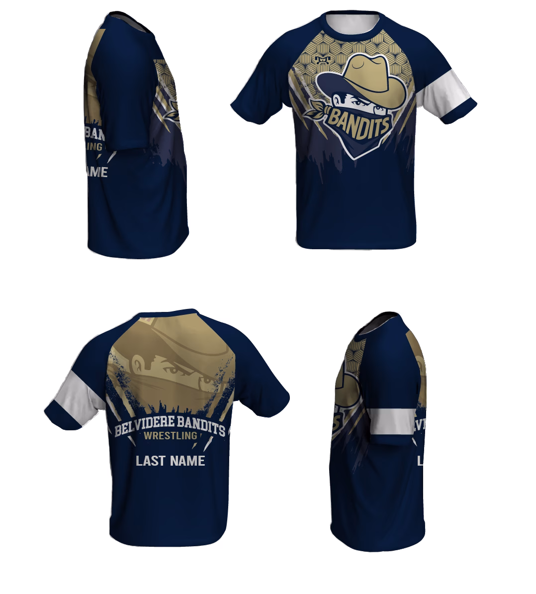 Belvidere Bandits Wrestling Loose Short Sleeve Dri-Fit