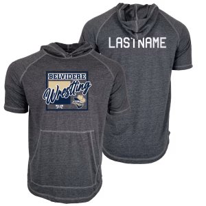 Belvidere Bandits Wrestling Custom Heat Press Short Sleeve Hoodie T-Shirt