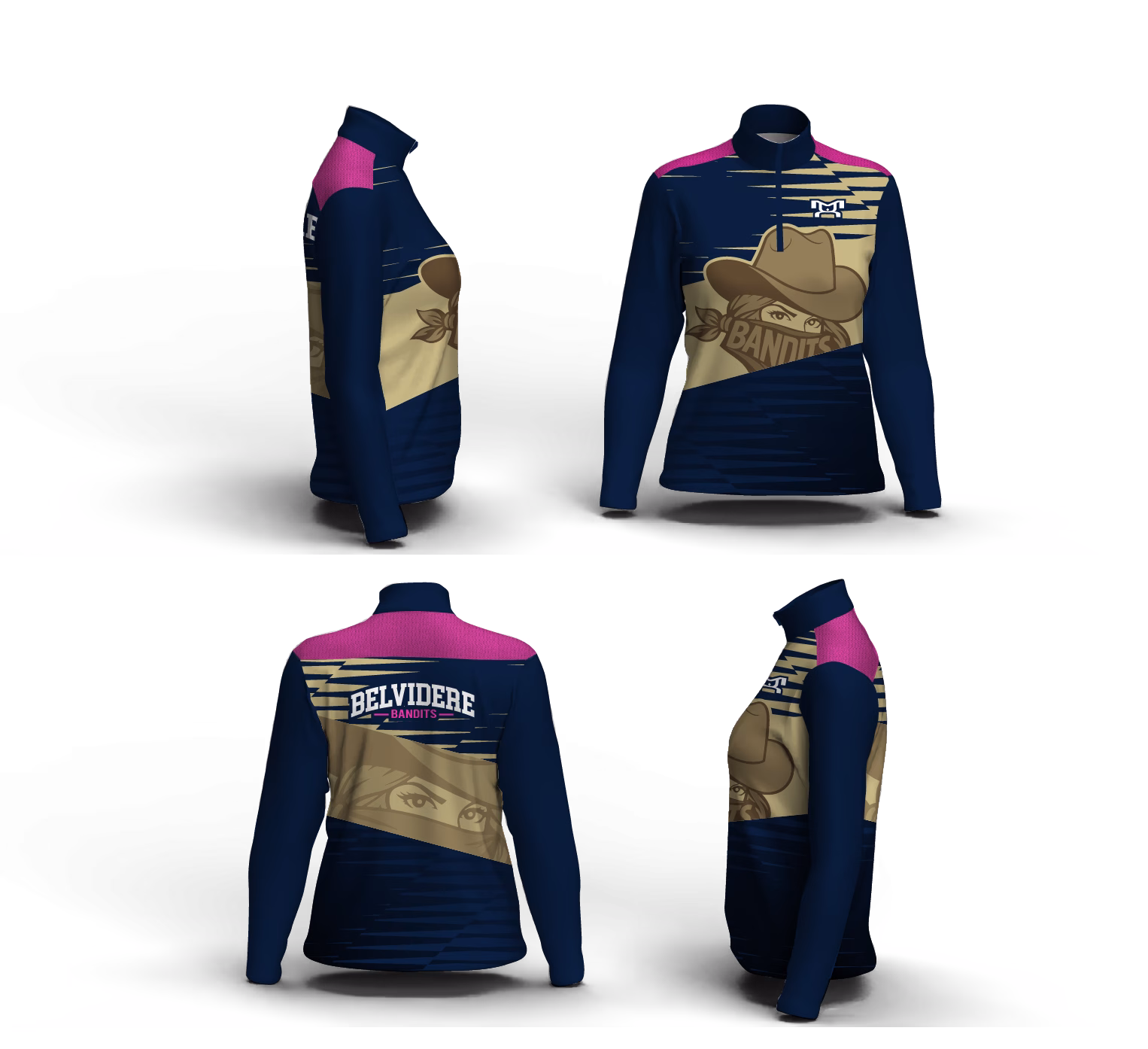 Belvidere Bandits Wrestling Women's Mid-Weight Quarter Zip