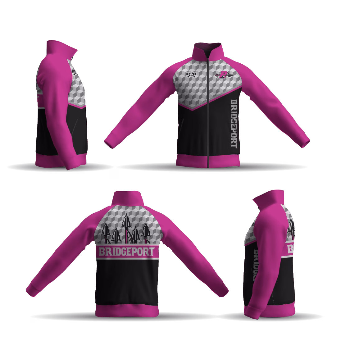 Bridgeport youth wrestling 2026 Pink  Athletic Full Zip Jacket