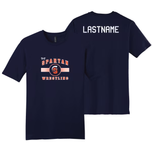 North Newton Wrestling Navy Custom Heat Press Short Sleeve T-Shirt