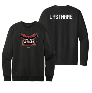 Dover Eagles Youth Black Heat Press Crewneck