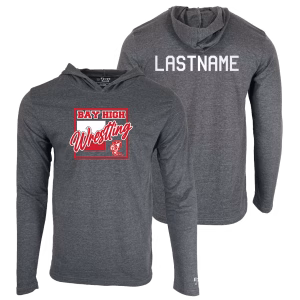 Bay High School Custom Heat Press Long Sleeve Hoodie T-Shirt