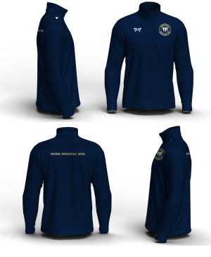 Bentonville Wrestling Club Navy Men's Mid-Weight Custom Quarter Zip