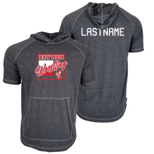Bay High School Custom Heat Press Short Sleeve Hoodie T-Shirt