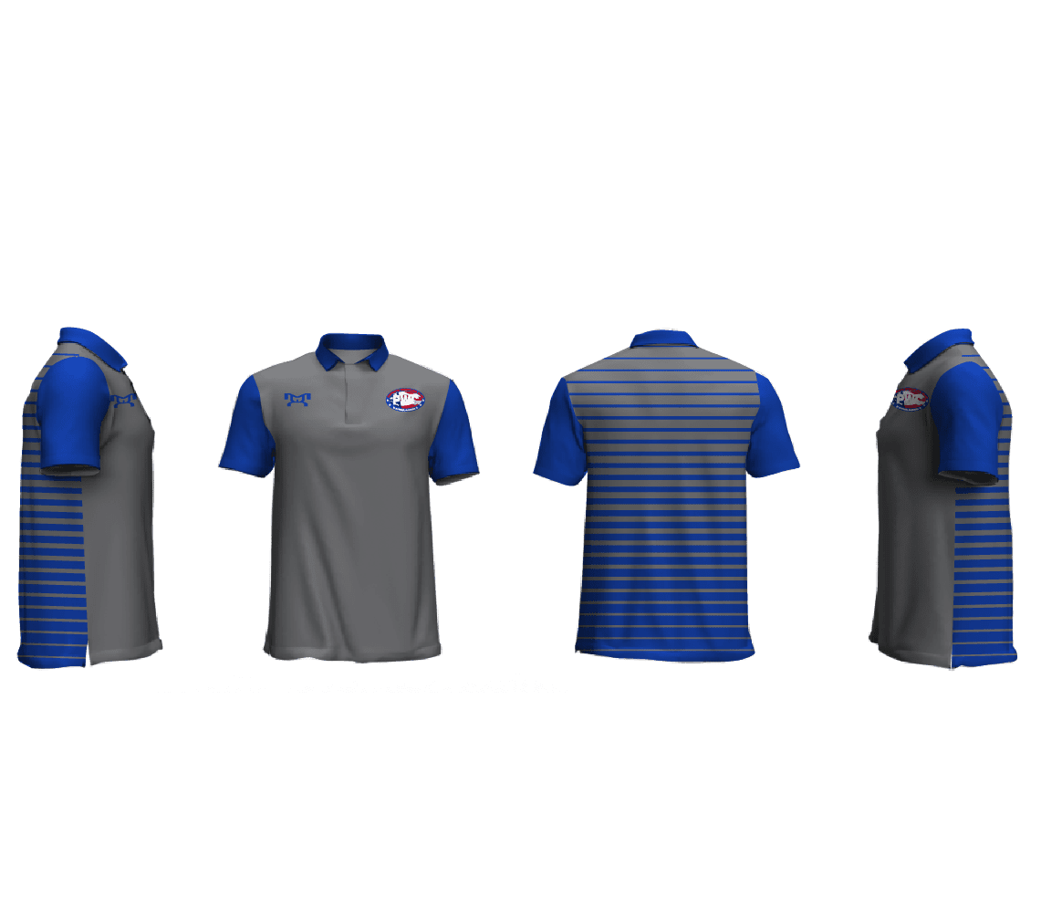 Patriots Wrestling Club Blue & Grey Custom Polo 2024