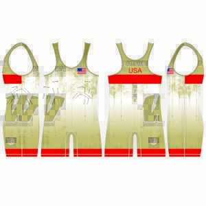 Warren Wrestling Academy Custom Red Freestyle Singlet