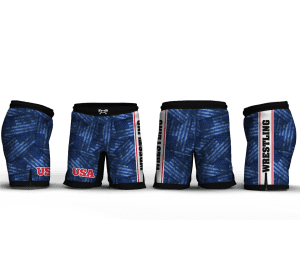 Blue Flag Camo Wrestling Shorts