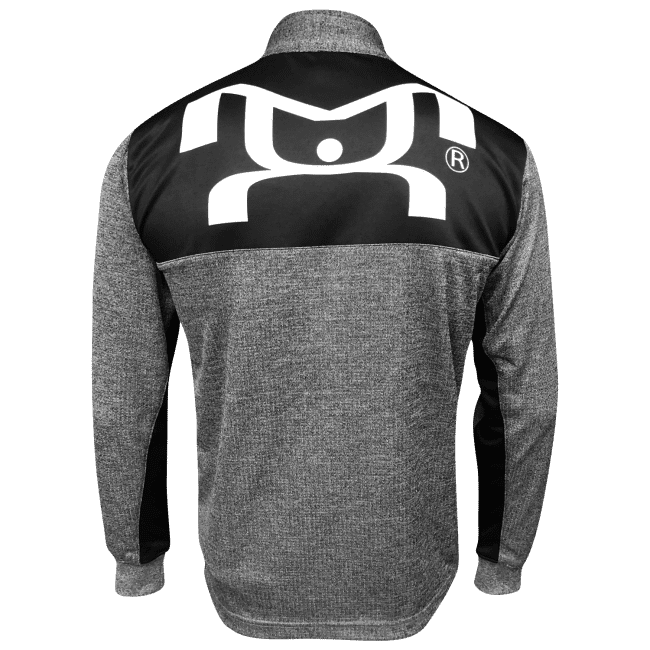 Black AOC Quarter Zip - Heathered Box Stripe - Image 4