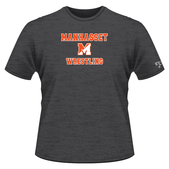 Manhasset Wrestling Grey Heatpress T-Shirt 2023