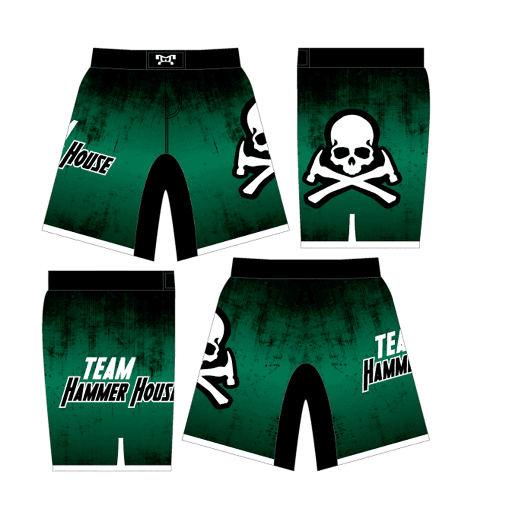 Team Hammer House Custom Black & Green Fight Short
