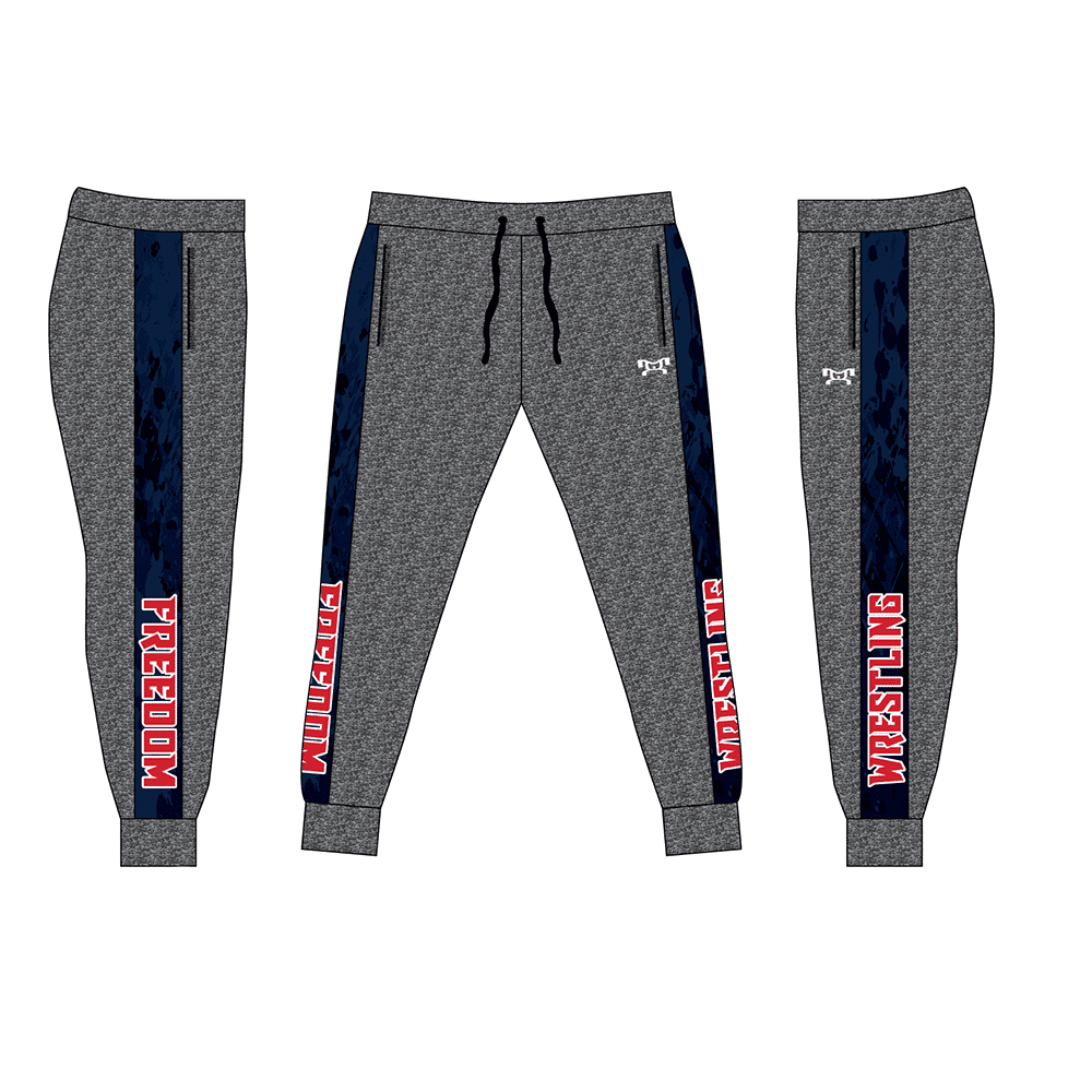 Freedom Wrestling Academy Custom Joggers (Heathered fabric may vary in color & texture)