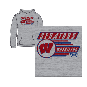West Washington High School Custom Sublimated Decal Grey Hoodie