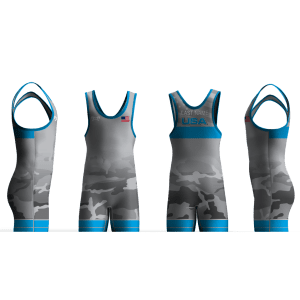 Vintage Camo Blue Men's Singlet