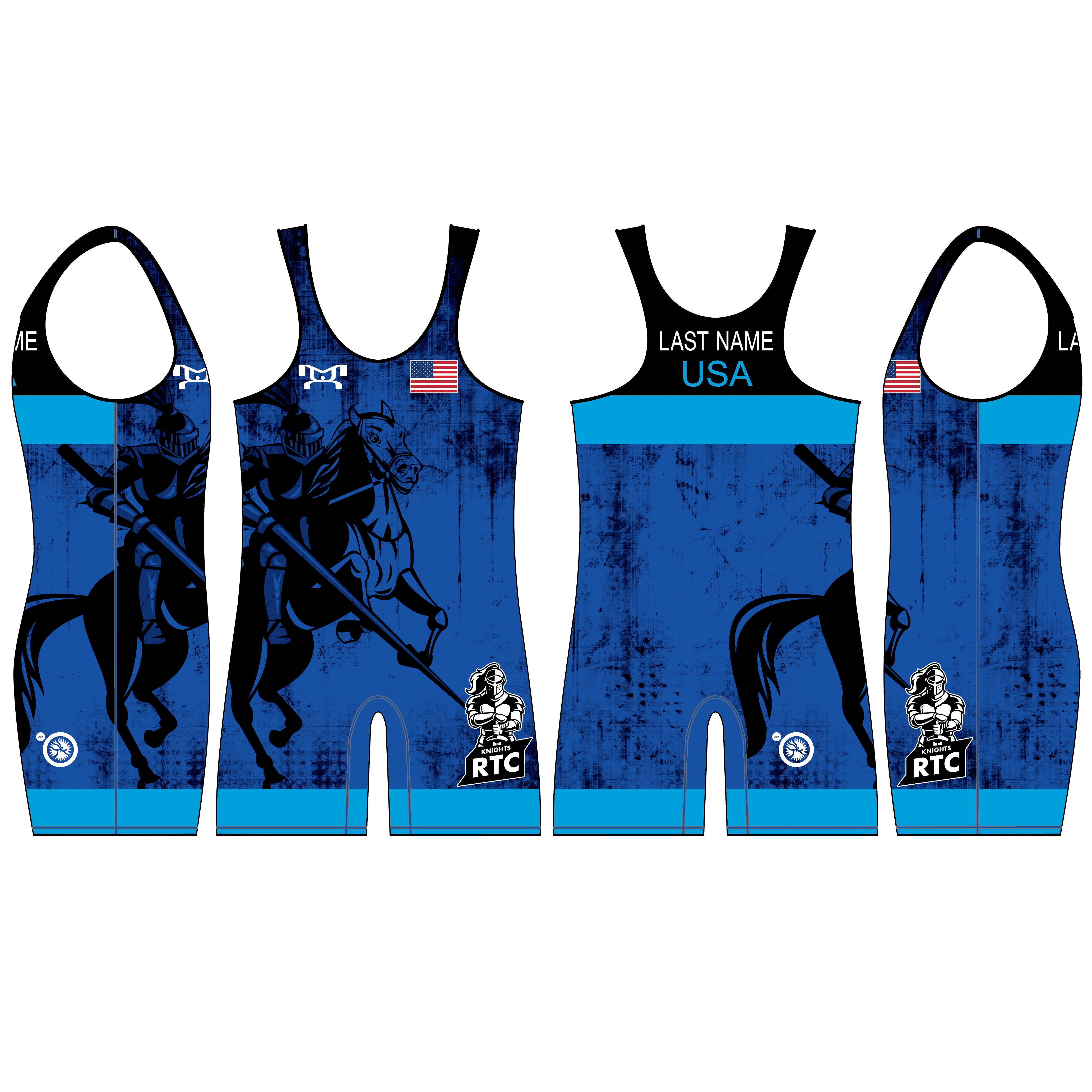 Knights RTC BLUE PATTERN Custom Men's Singlet 2024