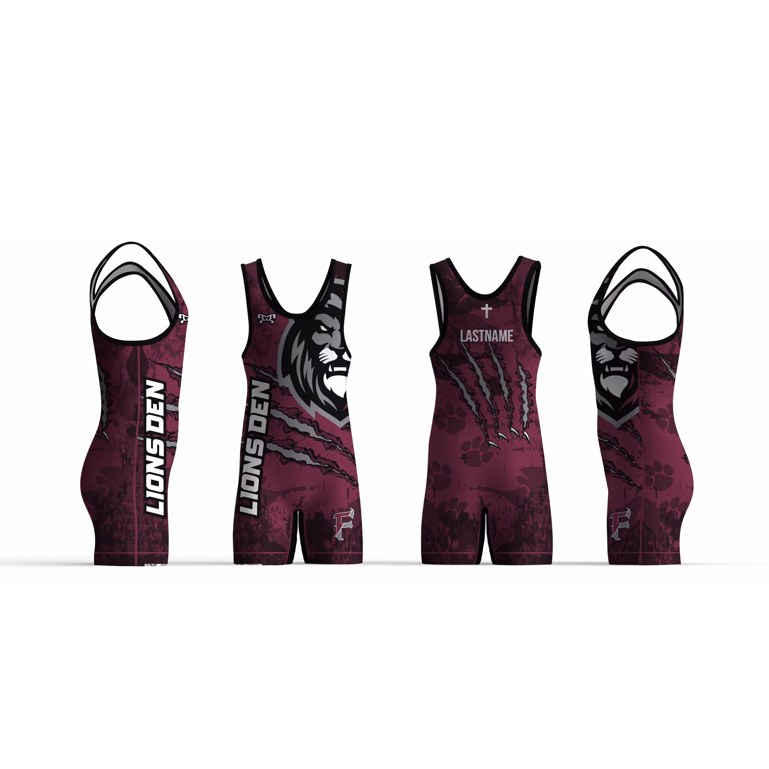 The Lions Den Wrestling Club Men's Singlet