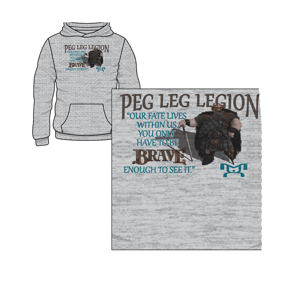 Peg Leg Legion Sublimated Decal Grey Hoodie