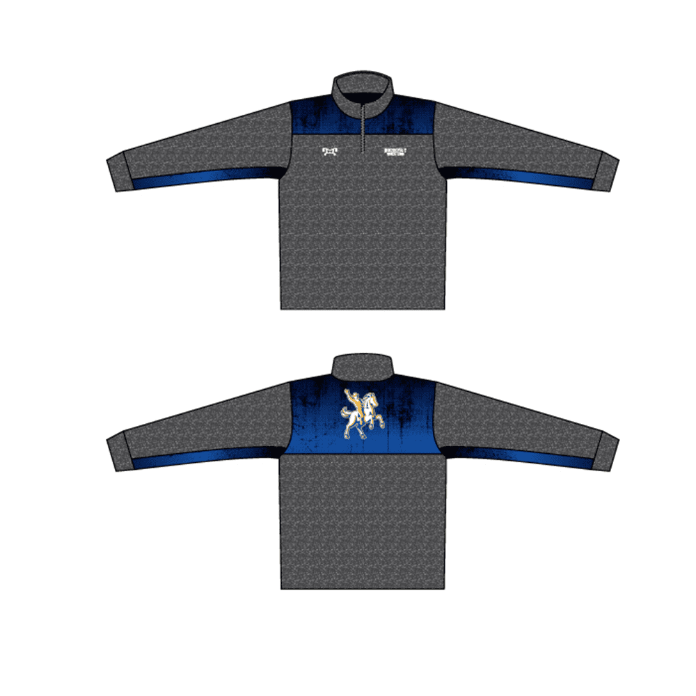 Roosevelt HS Roughriders Custom Heathered Quarter Zip (Heathered fabric may vary in color & texture)