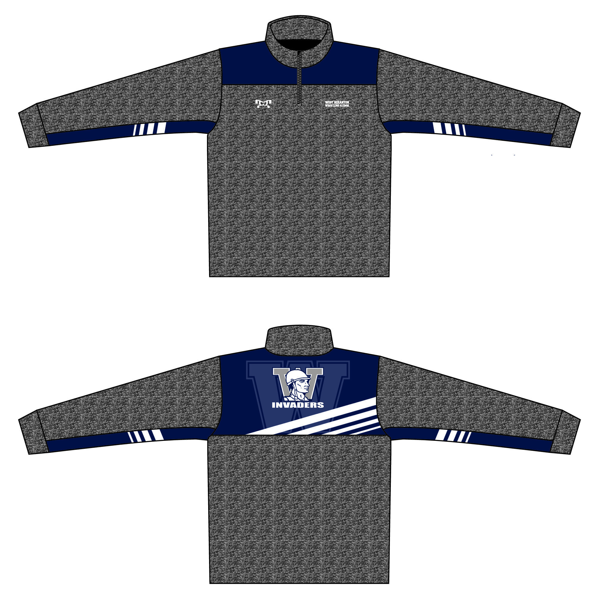 West Scranton Wrestling Alumni Custom Heathered Quarter Zip (Heathered fabric may vary in color & texture)