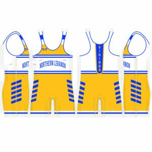 Northern Lebanon Wrestling Men's White & Gold Singlet