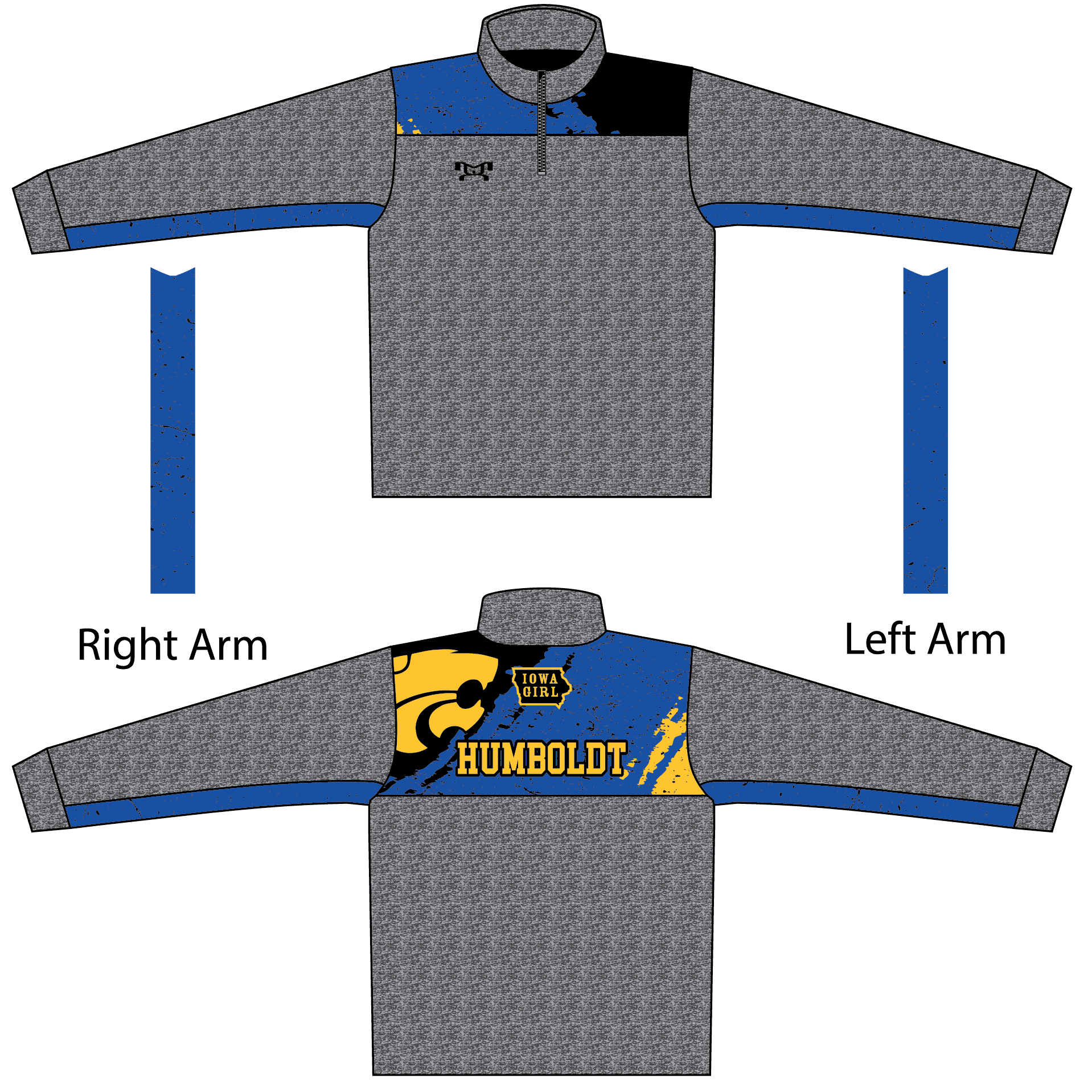 Humboldt Girls Heathered Quarter Zip (Heathered fabric may vary in color & texture)