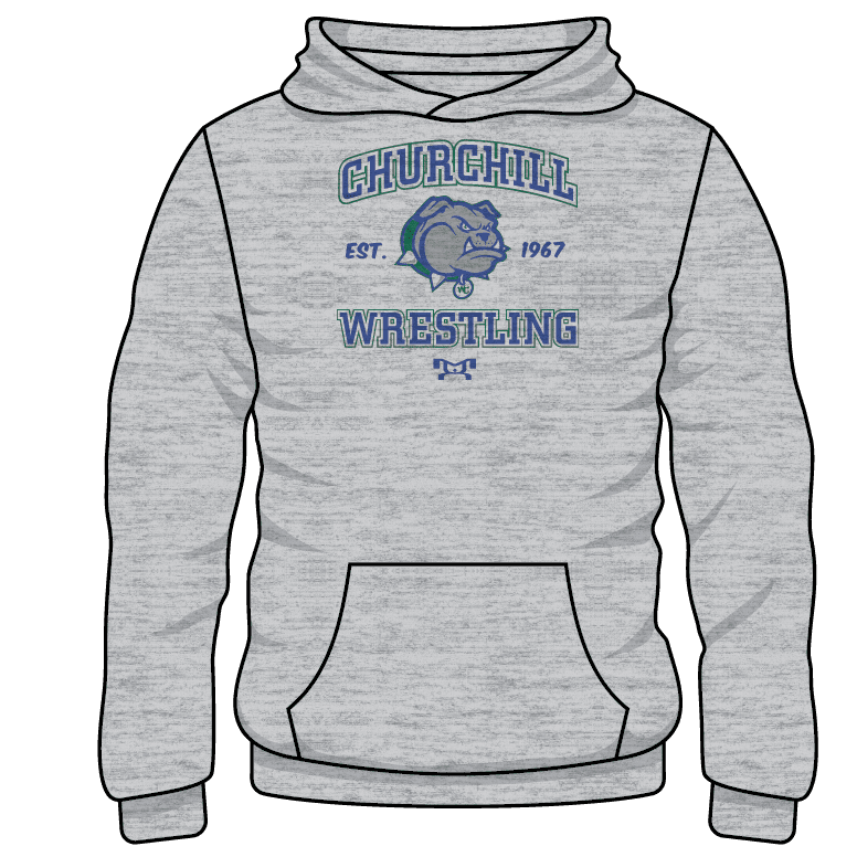 Churchill Custom Sublimated Decal Grey Hoodie 2024