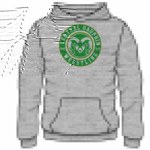 Central Dauphin Custom Sublimated Decal Grey Hoodie