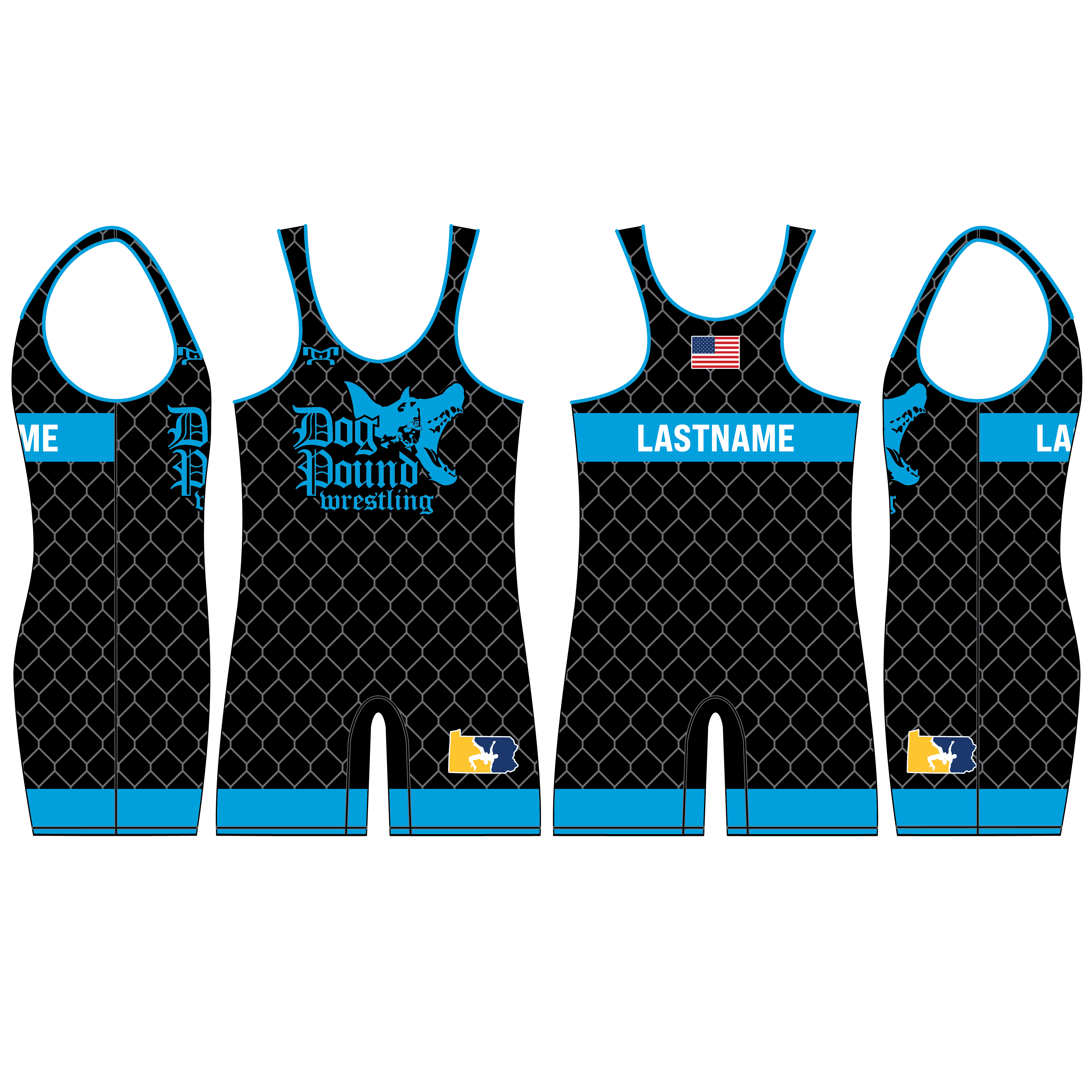 Dog Pound Wrestling Black Custom Singlet