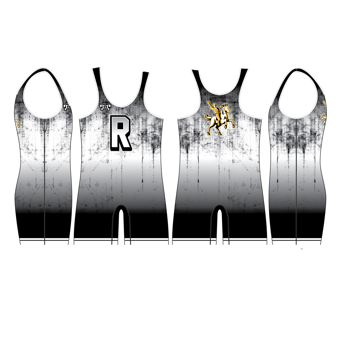 Roosevelt HS Roughriders White Wrestling Singlet