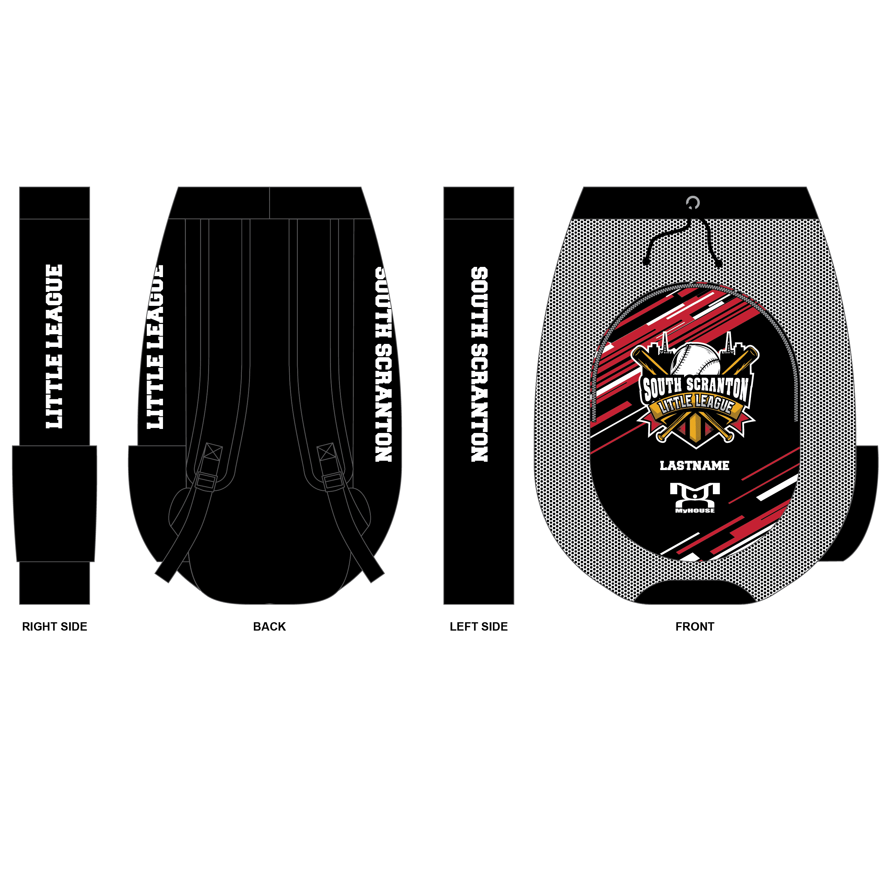 South Scranton Little League Baseball Custom MyHOUSE Gear Bag