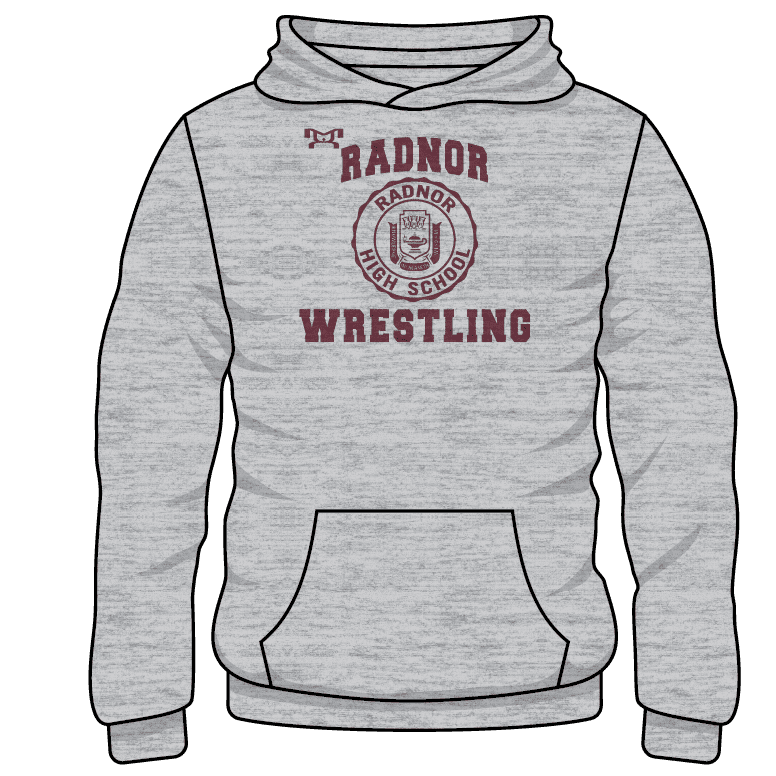 Radnor Wrestling Custom Sublimated Decal Grey Hoodie