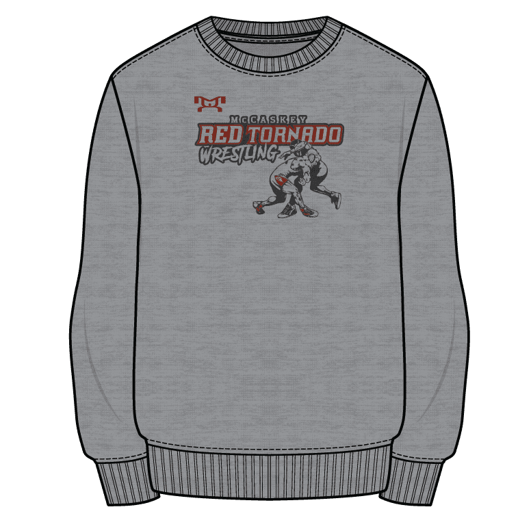 Mccaskey Sublimated Decal Grey Crewneck Boys Logo