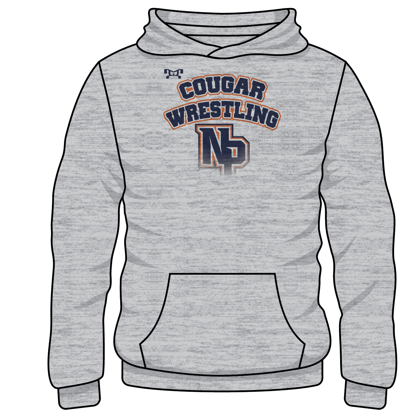 North Putnam HS Custom Sublimated Decal Grey Hoodie