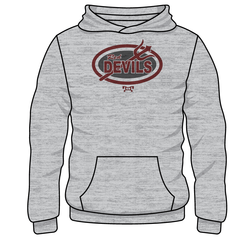 Lowell HS Custom Sublimated Decal Grey Hoodie