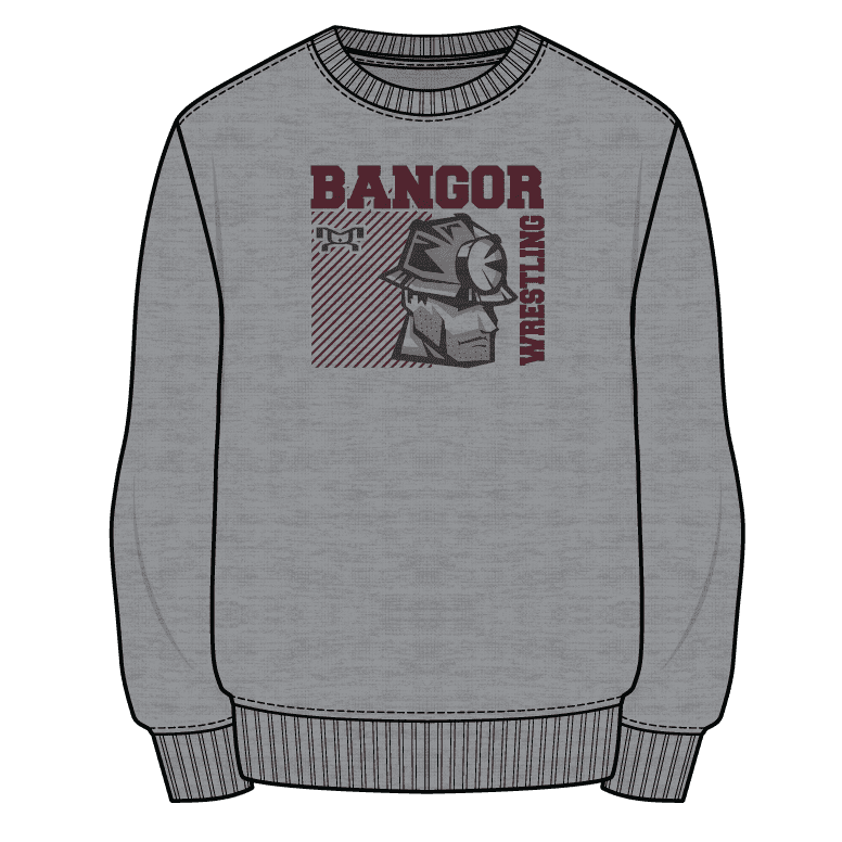High School Bangor Sublimated Decal Grey Crewneck