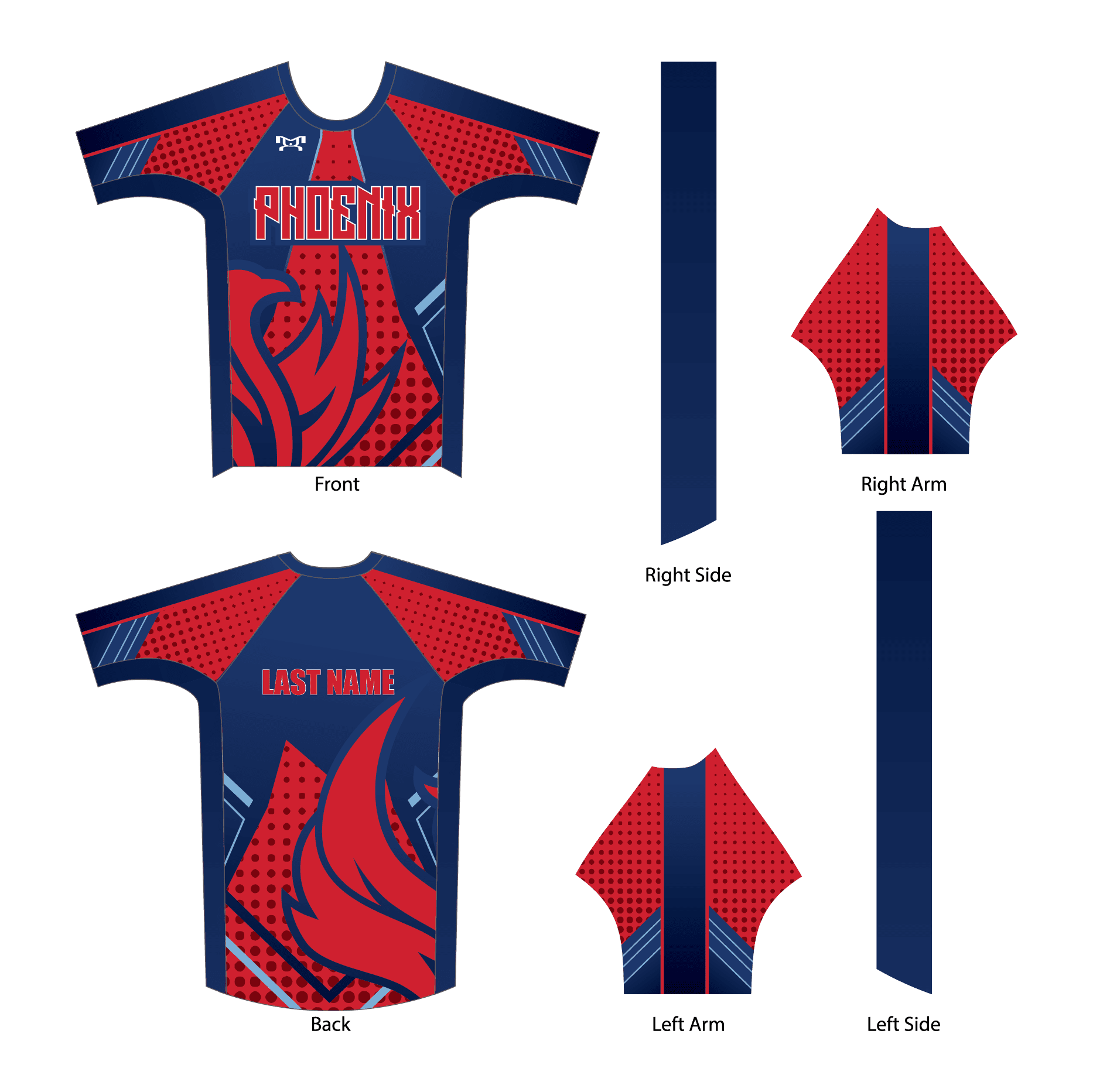 Phoenix Wrestling Club Custom Red & Blue Compression Shirt 2024