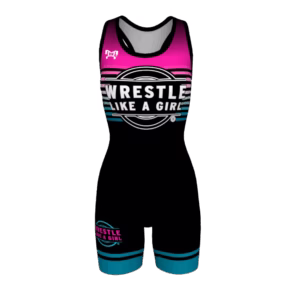 Wrestle Like A Girl Black & Pink Women's Singlet 2024