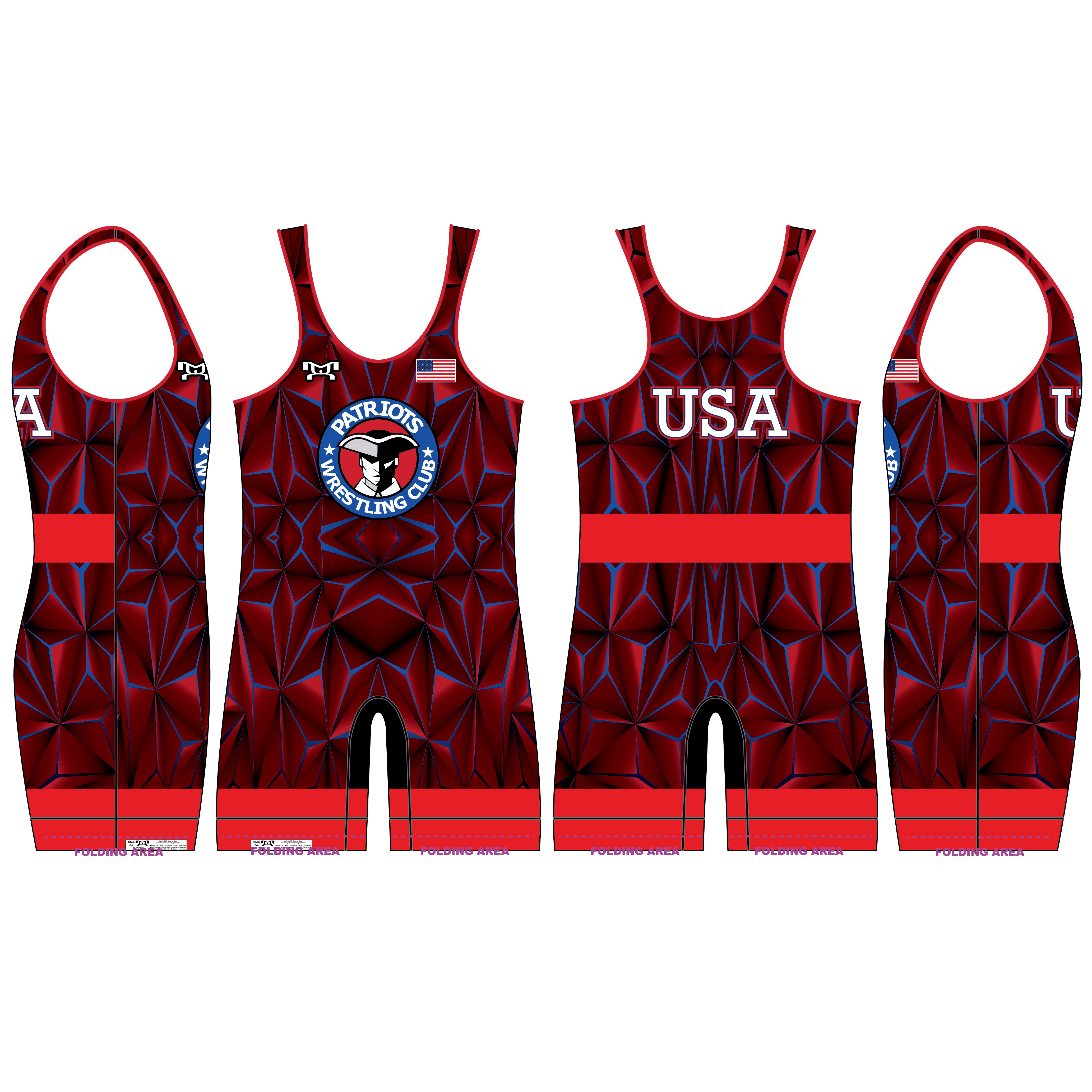 Patriots Wrestling Club Red Custom Men's Singlet 2024