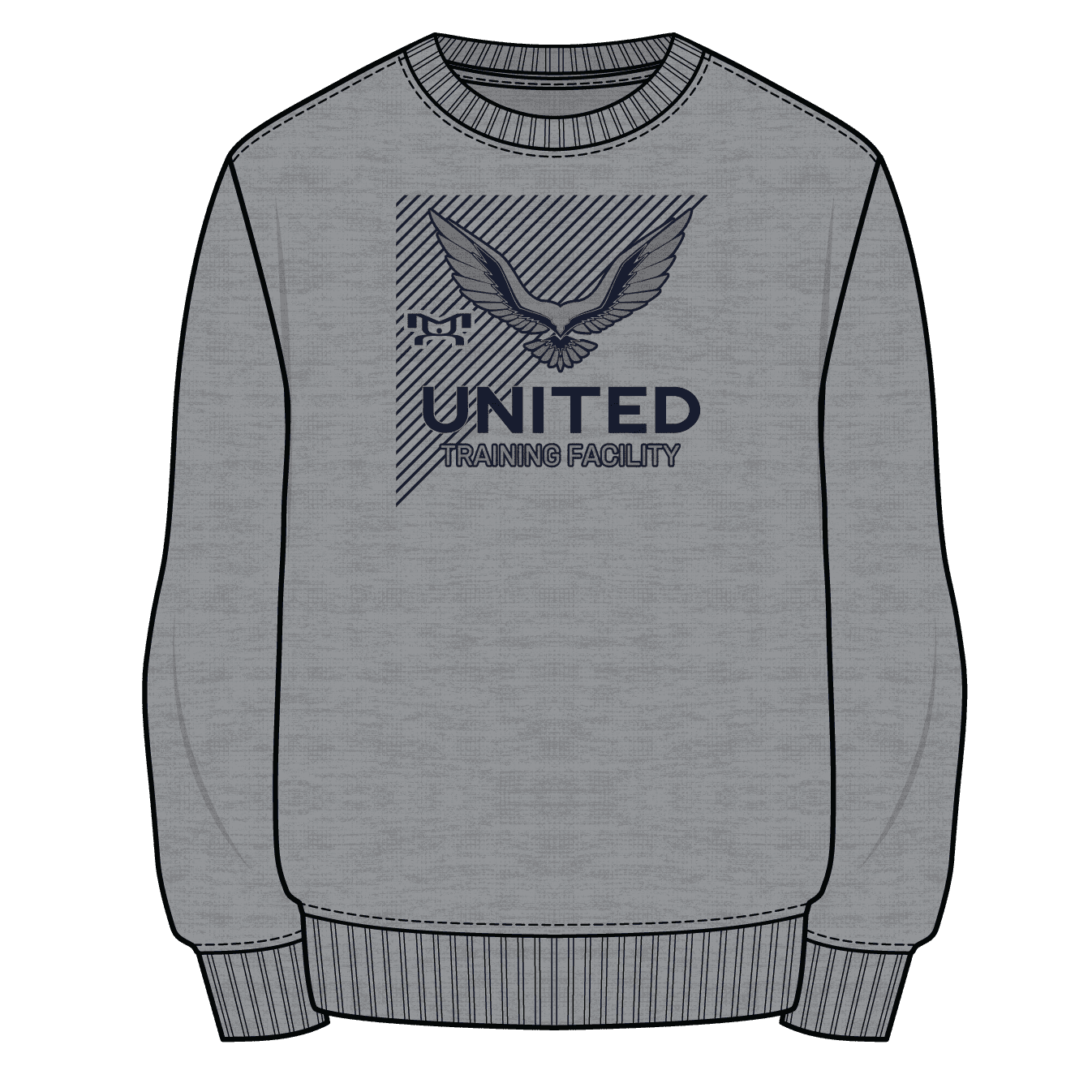 UNITED TRAINING FACILITY Sublimated Decal Grey Crewneck