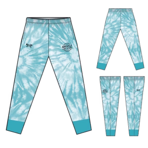 Wrestle Like A Girl Blue Tiedye Sublimated Tapered Pants W/ Zipper(UNISEX)