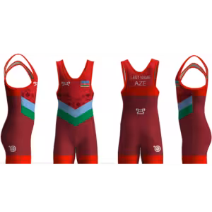 Azerbaijan UWW 2024 Red Freestyle Singlet(PRE ORDER)