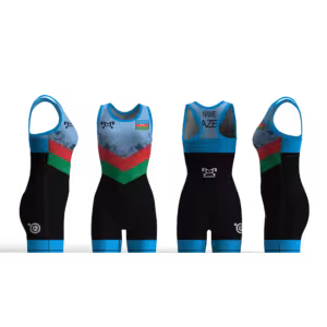 Azerbaijan UWW 2024 Women's Blue Freestyle Singlet(PRE ORDER)
