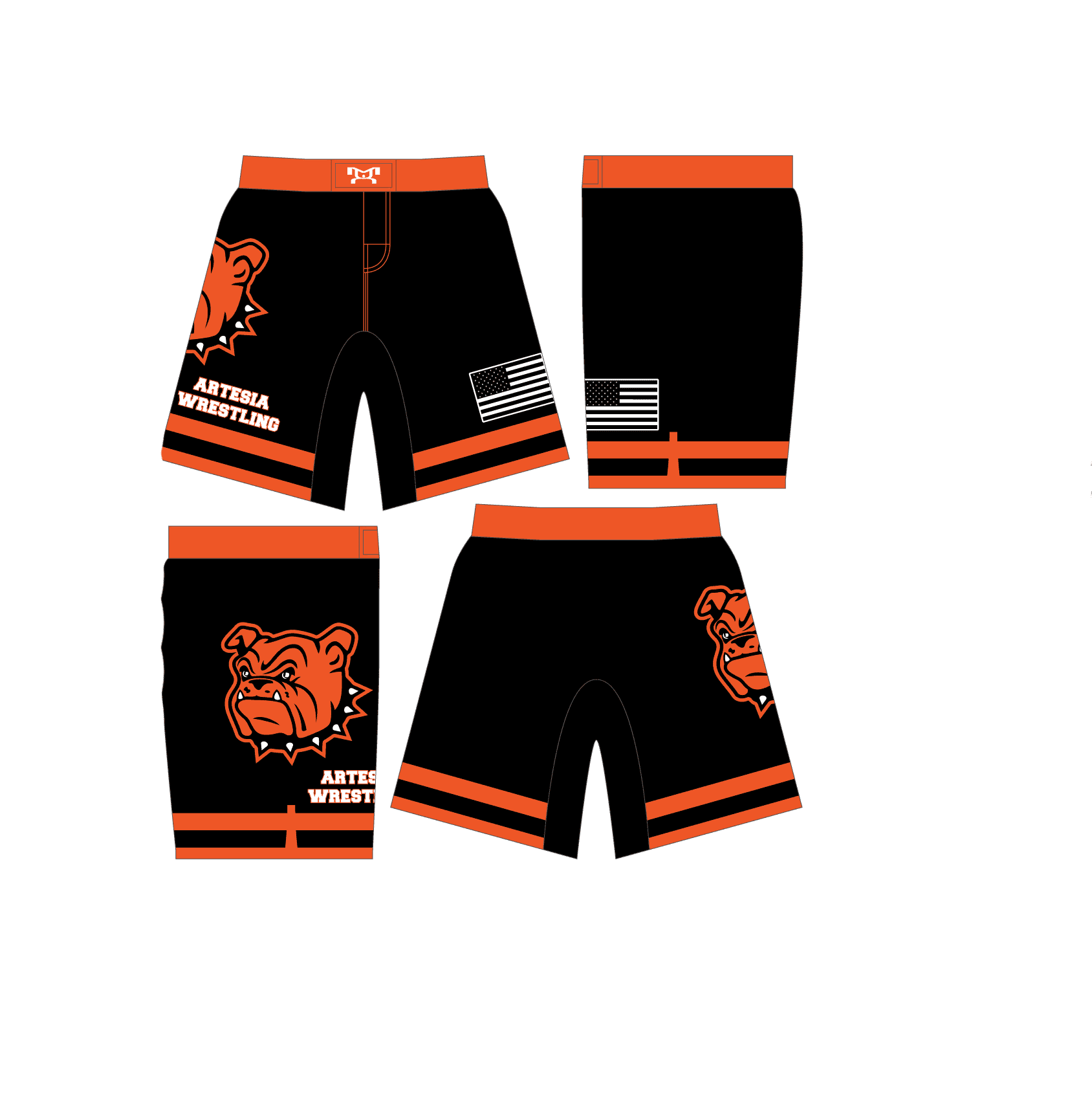 Artesia Bulldogs Custom Fight Shorts