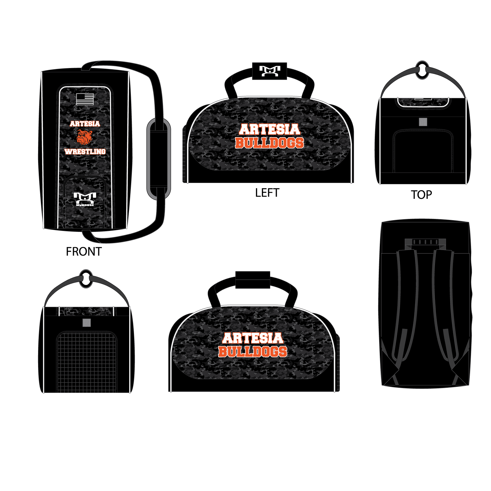 Artesia Bulldogs Custom Conversion Duffel Bag