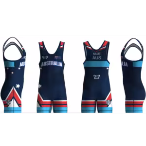 Australia UWW 2024 Blue Freestyle Singlet(PRE ORDER)